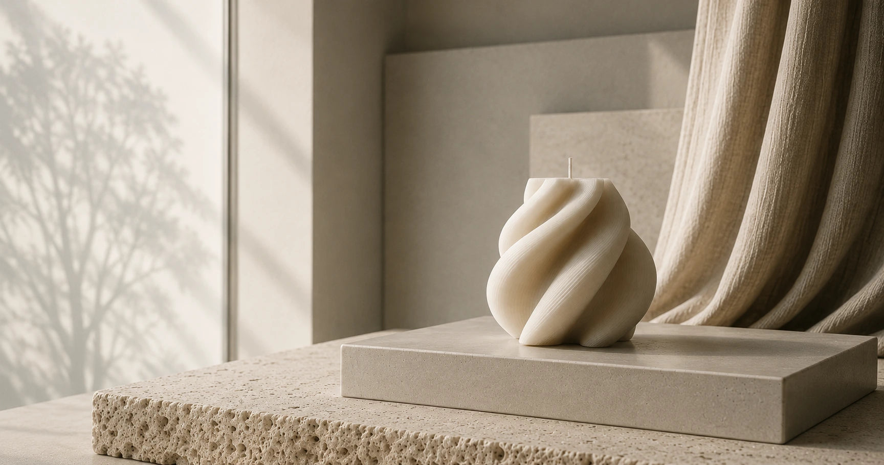 Bougie artisanale décorative BØREA en cire végétale fabriquée au Québec dans un intérieur élégant et minimaliste