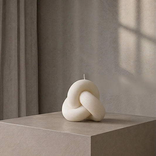 Chandelle décorative KODA BØREA dans un univers minimaliste et chaleureux évoquant les rituels nordiques et le luxe artisanal